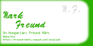 mark freund business card